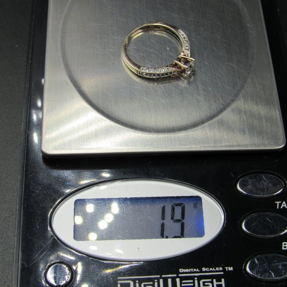 Size 6 Sterling Silver Gold Plated Sapphire & Diamond Accent Band Ring Vintage - Picture 10 of 10